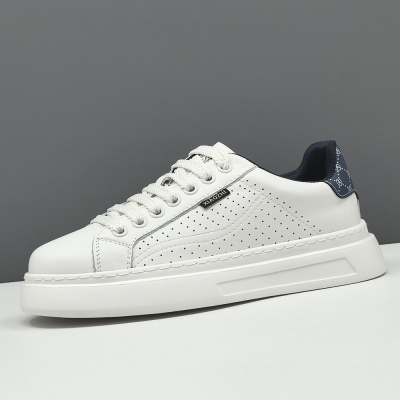 真皮板鞋男款潮流百搭鞋子欧洲站男鞋男士小白鞋厚底运动休闲鞋男