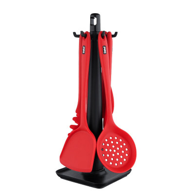 Debo德铂 瑞贝卡硅胶锅铲汤漏勺套装 DEP-758 红色7件/套