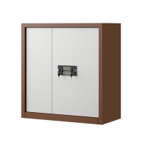 东升顺指纹电子保密柜钢制密码文件柜档案柜办公柜矮柜保密资料柜单节咖白:电子锁