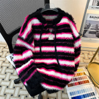 毛衣男冬季新款潮流时尚慵懒风男女同款宽松美式复古情侣上衣外套