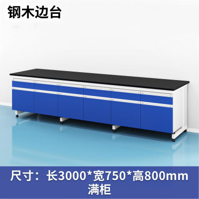 易企采 300CM钢木边台 实验室测试化验操作工作台耐酸碱试剂台 单位:张