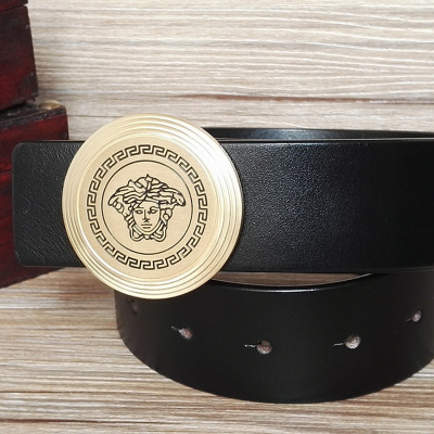 赫泽琼斯HEZZJONS男士皮带进口纯牛皮真皮腰带复古纯铜美人头板扣裤带休闲潮男夜店皮带