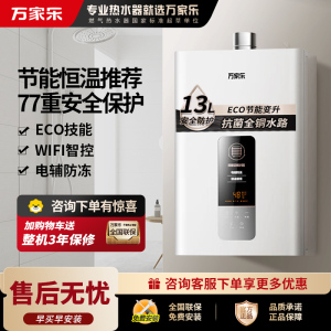 万家乐13DP1燃气热水器13L家用 智能恒温强排 ECO节能变升