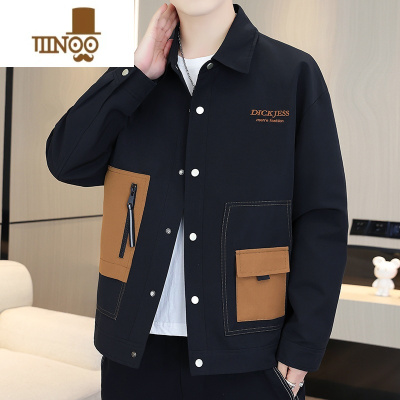 YANXU新款夹克外套男工装翻领感休闲宽松潮流男士潮牌上衣服