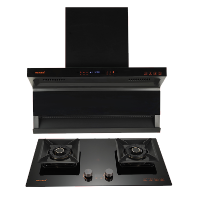 Haotaitai烟灶套装XK02+X402L液化气 25m³大风量挥手智清洗超薄机身4.8kW大火力左右双定时保洁炉头