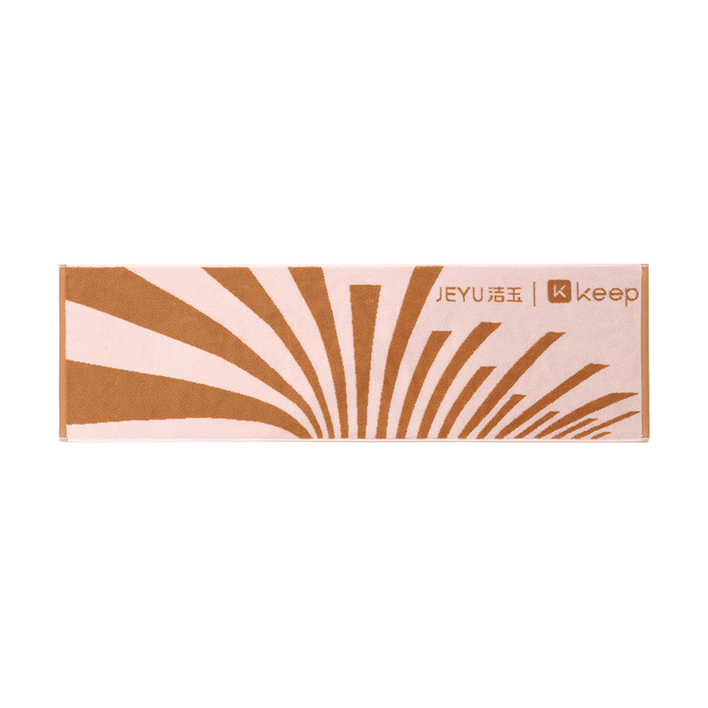 洁玉 KEEP联名款-向阳而生7A级抗菌单条长绒棉运动巾盒装 J5904Y 心动粉