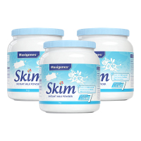 新效期[保税]3罐-美可卓(Maxigenes)蓝胖子蓝妹子脱脂高钙牛奶粉1kg澳洲进口脱脂成人奶粉中老年青少年