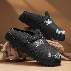 2025春夏季新款潮流勃肯复古包头拖鞋时尚男士套脚轻便简约个性鞋