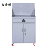鑫升顺工具柜加厚铁皮储物柜工厂车间用带抽屉汽修多功能收纳柜灰白色一斗小柜含轮子