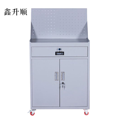 鑫升顺工具柜加厚铁皮储物柜工厂车间用带抽屉汽修多功能收纳柜灰白色一斗小柜含轮子