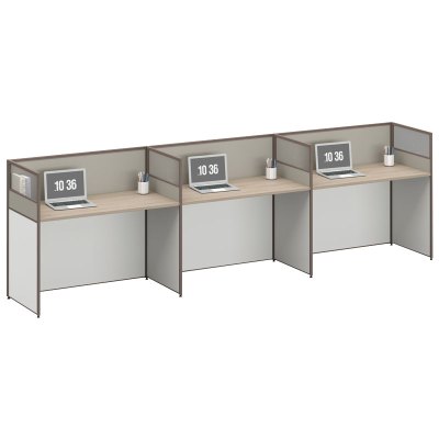 臻远ZYGW-043职员桌办公桌屏风工作卡位 直排三人位