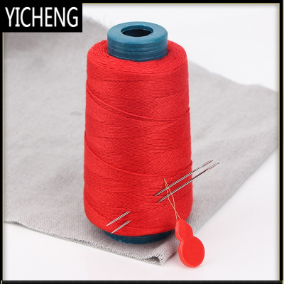 缝被子线家用3股4股手缝线缝棉被加粗线手工缝纫针线线套装工具YICHENG红色+针2个+穿针器1个