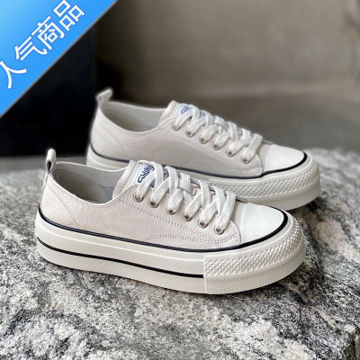 SUNTEK厚底小白鞋女2023新款休闲百搭运动增高鞋网红软底板鞋ins潮