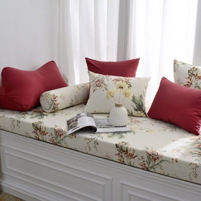 家柏饰(CORATED)高密度海绵飘窗垫窗台垫定做沙发垫北欧阳台垫榻榻米可机卡座 花2号色 20cm飘窗垫