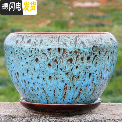 三维工匠花盆陶瓷大号特大托盘创意绿萝简约家用吊兰个性多肉花盆 S1苹果KQL单个 中等花盆容器