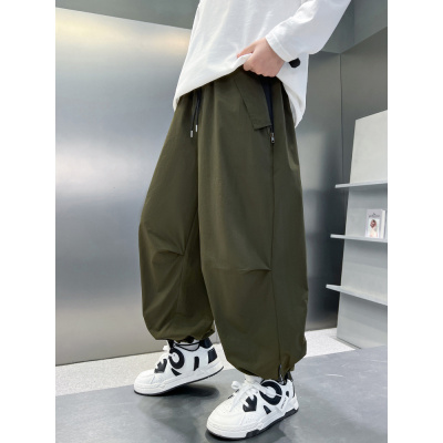 男童夏装裤子2025新款儿童夏季薄款中大童冰丝男孩休闲帅气防蚊裤