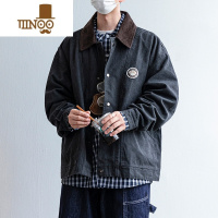 YANXU日系复古翻领夹克男秋季港风ins痞帅休闲百搭宽松衣服男装外套潮