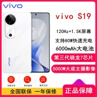 vivo S19 烟雨青 12GB+512GB 第三代骁龙7 5G芯 5000W大底主摄 6000mAh大电池 80W快充 手机
