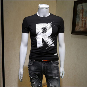 工厂年短袖T恤男上衣半袖衫半截袖T恤男士潮男数码印花