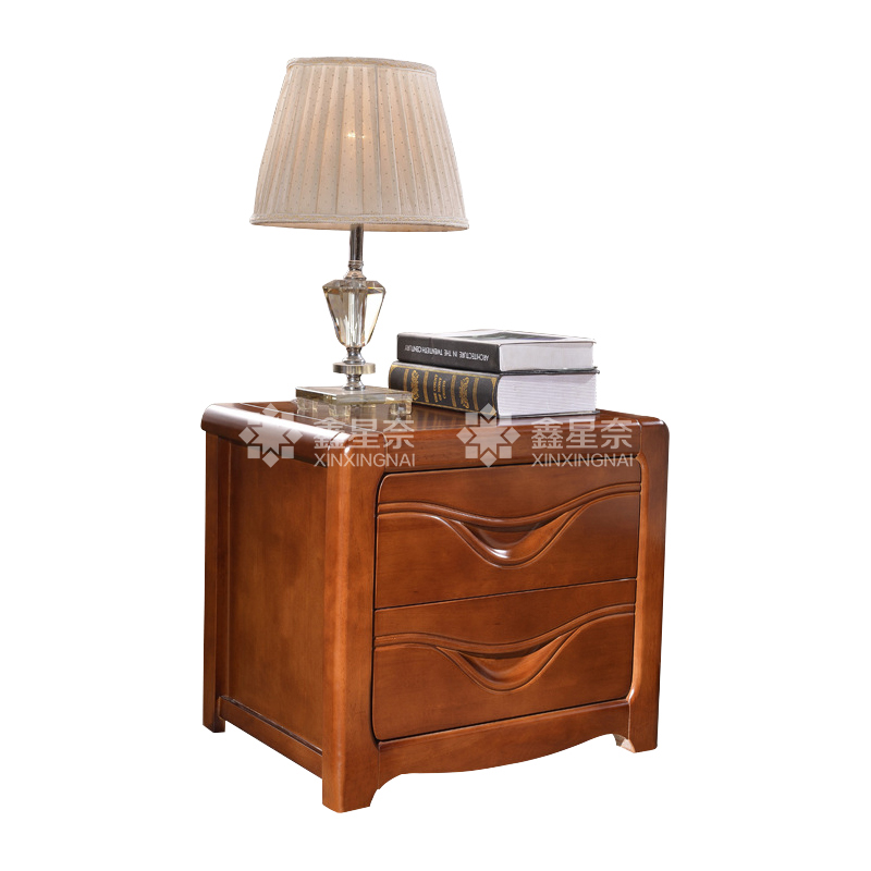 鑫星奈 XXN4030701 实木床头柜矮柜储物柜抽屉收纳柜 胡桃色