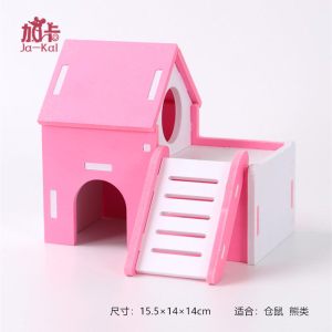 仓鼠玩具用品小窝金丝熊睡房双层小窝玩具木质秋千保暖笼子