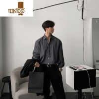 YANXU衬衫成熟稳重男士冷淡风感痞帅长袖外套西装内搭商务韩系上衣