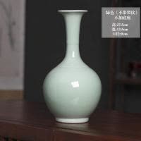 景德镇陶瓷器 颜色釉冰裂纹白色花瓶现代时尚 工艺品 家居摆设件 三维工匠 绿色摆件