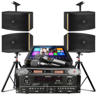 山水(SANSUI) 两对SP2-10套装家庭影院家用客厅会议室专业组合音箱电视KTV音响拓浦发500G台式点歌机K歌