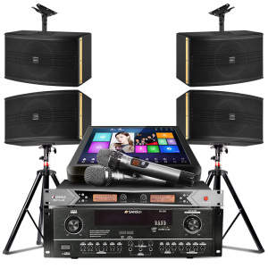 山水(SANSUI) 两对SP2-10套装家庭影院家用客厅会议室专业组合音箱电视KTV音响拓浦发500G台式点歌机K歌