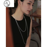 JiMi极细米珠毛衣链珍珠女长款项链颈链小众轻奢多圈网红法式夏季项链