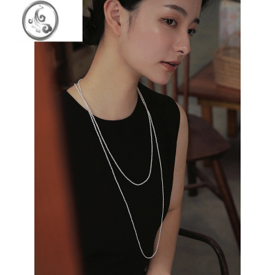 JiMi极细米珠毛衣链珍珠女长款项链颈链小众轻奢多圈网红法式夏季项链