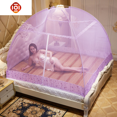 蒙古包蚊帐罩防摔结实加厚简易蚊帐懒人免安装家用可折叠方便收纳三维工匠