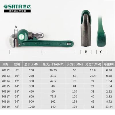 世达(SATA)70814 重型管子钳12