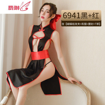 性感情趣内衣超骚和服惑绑带露背大码套装女骚费琳