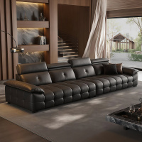 虔度简约现代真皮沙发客厅高靠劳伦斯轻奢极简组合沙发直排