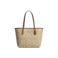 COACH/蔻驰City 23经典老花按扣托特包Tote包购物袋皮革单肩包小号女款