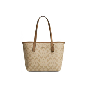 COACH/蔻驰City 23经典老花按扣托特包Tote包购物袋皮革单肩包小号女款 CN733-IMNLJ