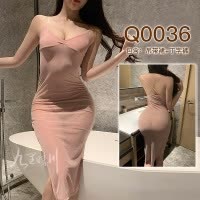 九里晴川内衣性感睡衣粉蜜桃吊带裙透视免脱网纱女式成人用品 Q0036 均码