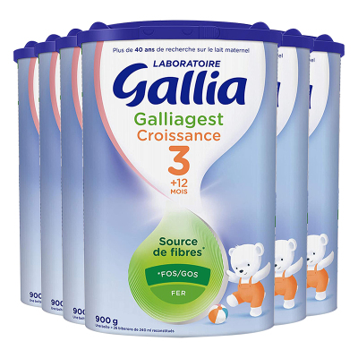 法国进口 佳丽雅Gallia 助消化3段奶粉 绿包装12个月以上900g*6罐装