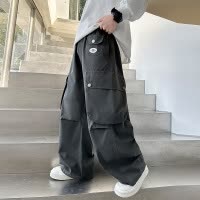 男童工装裤春秋款新款儿童秋季阔腿裤子中大男孩休闲直筒长裤