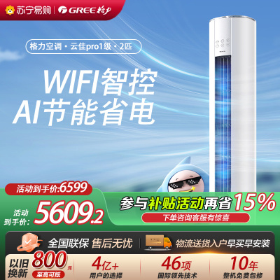 [格力官方旗舰店]格力空调新能效云佳pro2匹变频空调柜机KFR-50LW/NhMa1BG冷暖家用低音 新一级能效