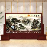 BONJEAN定制实木屏风隔断客厅进玄关风水大厅办公室酒店公司中式座屏墙