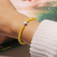 纯银转运招财水晶高级手串时尚礼物女复古轻奢天然蜜蜡绿松石手链送女朋友老婆情人节七夕生日礼物