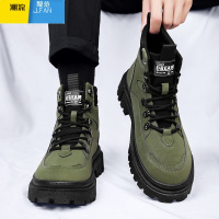 聚范马丁靴男2024新款工装加绒雪地棉鞋高帮机车英伦风软皮男鞋