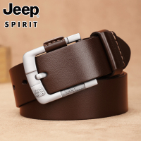 正品JEEP头层牛皮皮带男士真皮腰带针扣男裤带休闲韩版潮吉普青年