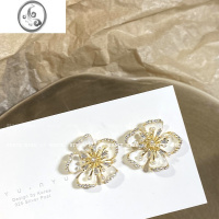 JiMi耳畔盛放~小众设计闪钻花朵耳环轻奢高级感耳饰女气质款珍珠耳钉