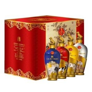 （正品保真）五粮液股份公司出品 52度浓香型 狗年生肖酒 戊戌狗年纪念酒500ml*4瓶 整箱装