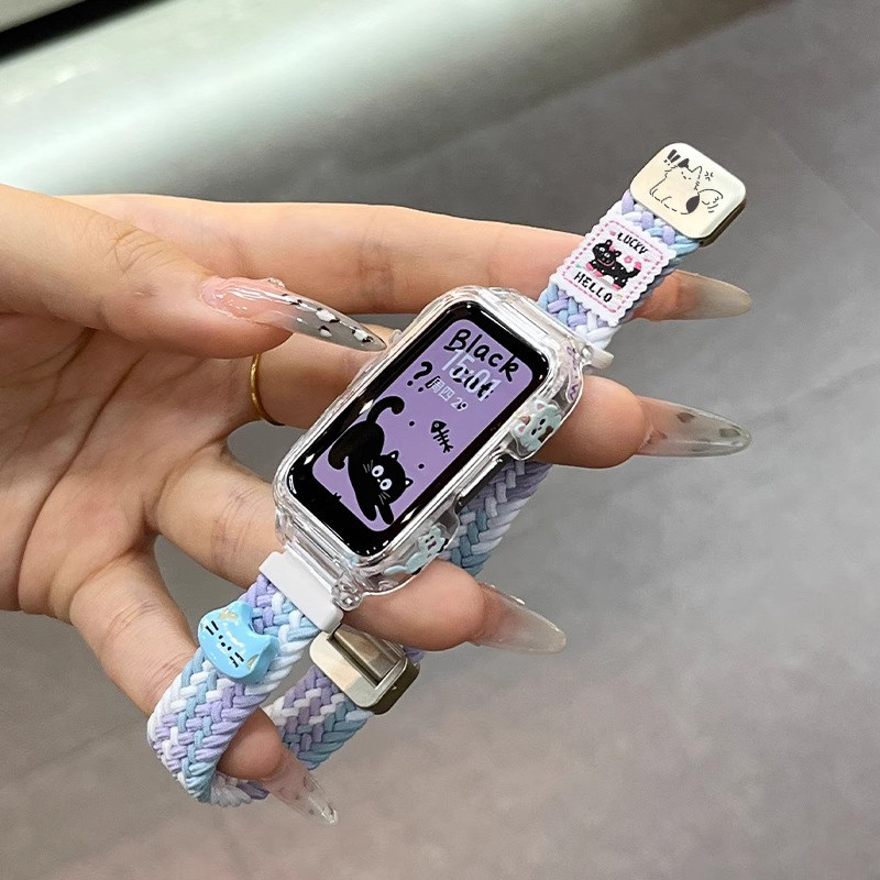 适用于华为手环11编织磁吸表带小猫3139H