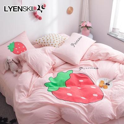 美帮汇风四件套水洗棉1.8m床单被套简约双人1.5米床上用品套件