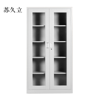 苏久立钢制文件柜资料柜档案柜财务凭证柜带锁储物柜铁皮柜书柜通玻对开门文件柜